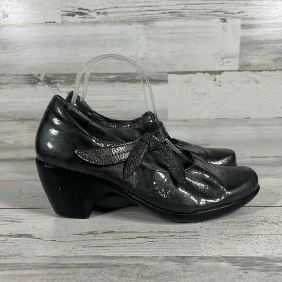 NAOT Pleasure Mary Jane Leather Women's Shoes Padded Heel Metallic Gray EU 40/10 - Picture 1 of 6
